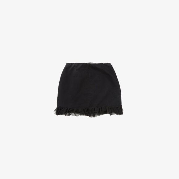 ZARA Black Mesh Ruffle Mini Skirt - Picture 2 of 2